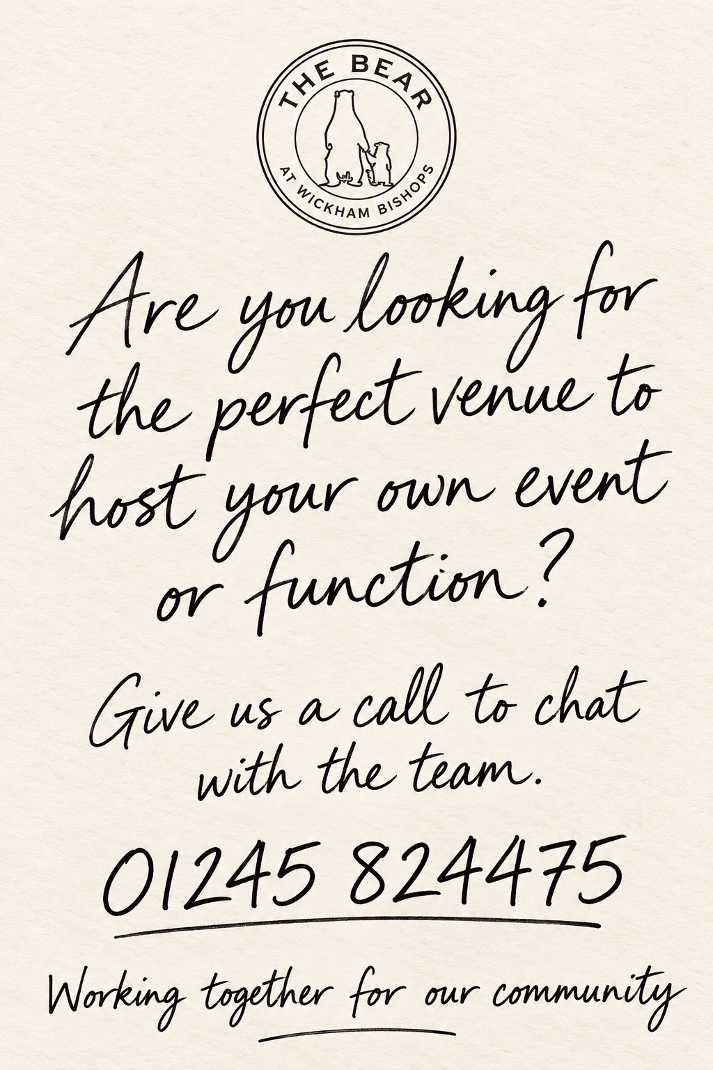 Host your own event or function at The Bear