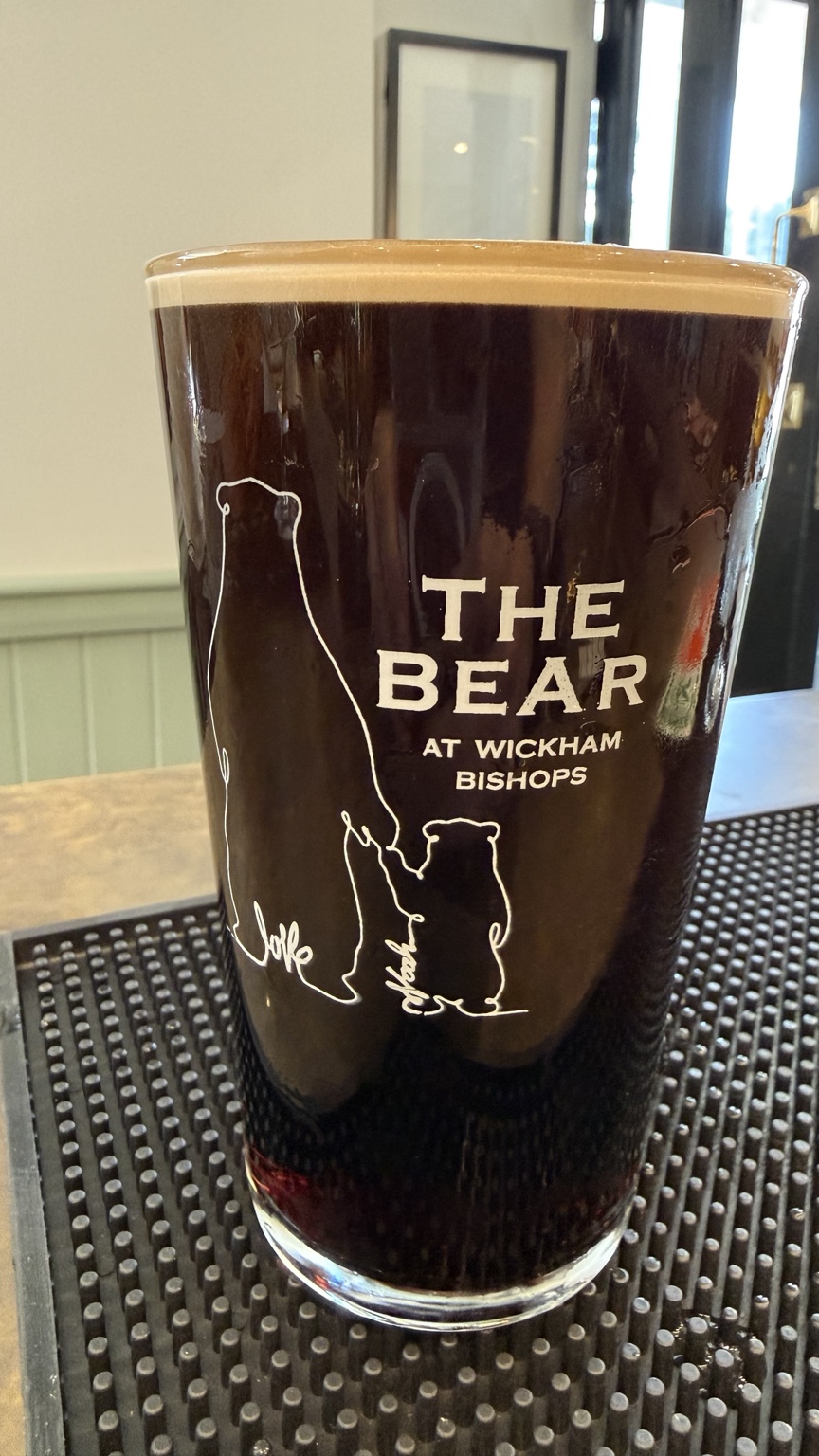 Branded pint at The Bear