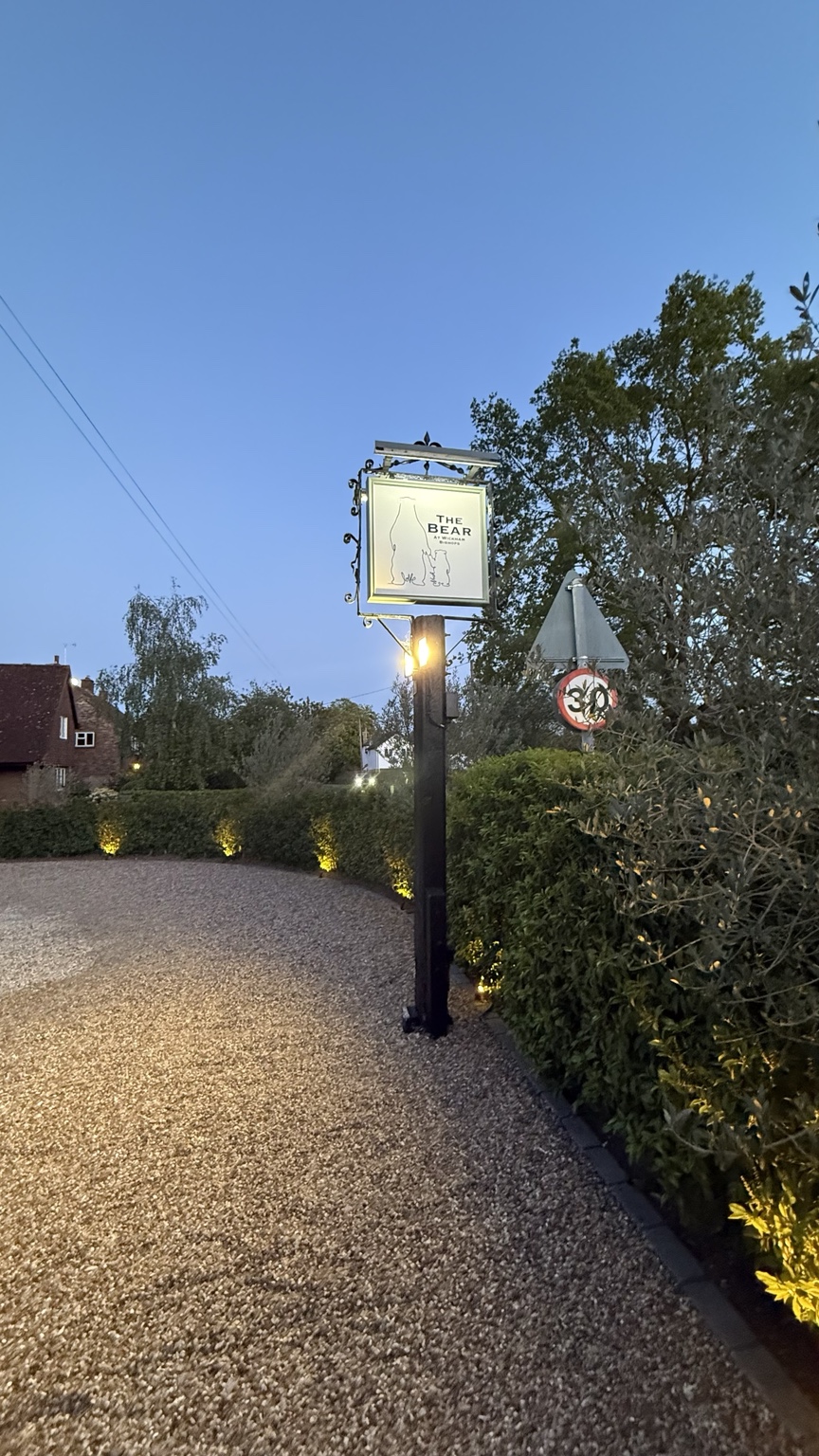 The Bear sign in the evening