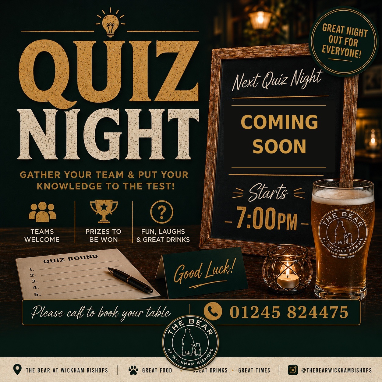 Quiz Night at The Bear — coming soon